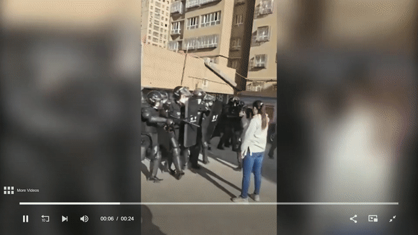 [영상] 무장경찰 홀로 막아선 中여성… '탱크 레이디'