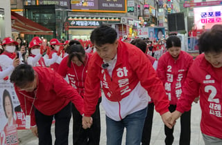 하은호 군포시장 후보, 콘서트 방불 '축제형 유세' 화제
