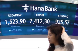 8000 반납 코스피, 7550선 등락…개인·기관 매수에 낙폭은 축소