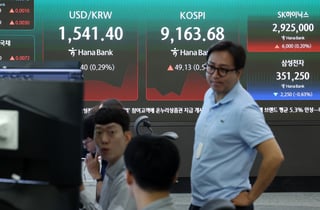 나스닥 하락 여파, 장 초반 9000선 내준 코스피…환율 1539.4원