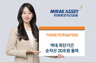 미래에셋 TIGER S&P500 ETF, 역대 최단기간 순자산 20조원 돌파