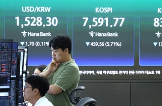 [티타임] 코스피, 외인·기관 매도에 7400선 하락…하이닉스 10% 급락