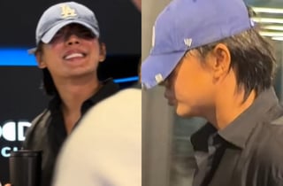 '마약 집유' 유아인, 장재현 감독과 '호프' VIP 시사회 포착…환한 미소