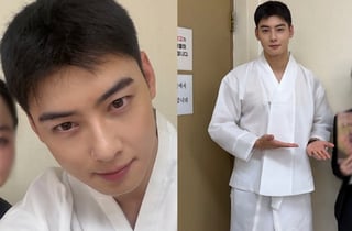 상병 된 차은우, 130억원 세금 완납 후 밝은 모습…'볼살+벌크업' 근황