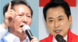사진은 정청래 더불어민주당 대표(왼쪽)와 장동혁 국민의힘 대표가 25일 각각 전북 전주시 전북대학교 구정문 앞과 대구 수성구 국민의힘 대구시당에서 열린 대구·경북 공동 비전선포식에서 인사말을 하고 있는 모습./사진=뉴스