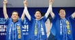이재준 더불어민주당 수원시장 후보(맨 왼쪽)가 지난 28일 오산에서 정명근 화성시장 후보, 조용호 오산시장 후보와 3개 시 상생행정 협약을 체결, 선거 연대에 나섰다. /사진제공=이재준 후보 캠프