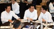 더불어민주당 당권주자인 정청래 (왼쪽부터), 송영길, 김민석 의원이 3일 서울 용산구 서울드래곤시티에서 열린 22대 후반기 국회 대비 의원 워크숍에 참석해 대화를 나누고 있다. /사진=뉴스 