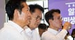   더불어민주당 당권주자인 정청래, 송영길, 김민석(왼쪽부터) 의원이 3일 서울 용산구 서울드래곤시티에서 열린 22대 후반기 국회 대비 의원 워크숍에 참석해 나란히 앉아 있다./사진=뉴스