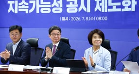 ESG 공시 제도화 방안(최종안)이 8일 서울 여의도 국회의원회관 정책위원회 회의실에서 8일 열린 정부와 더불어민주당의 당정협의회를 거쳐 최종 확정됐다. 사진은 이날 오전 열린 당정협의회에 참석했던 이억원(가운데) 금융위원회 위원장과 한정애(오른쪽) 더불어민주당 정책위원회 위원장. /사진=뉴시스