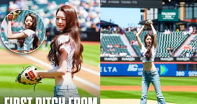 그룹 아이브 장원영이 뉴욕 메츠와 LA. 다저스 경기 시구자로 나섰다. /사진=뉴욕 메츠 공식 인스타그램