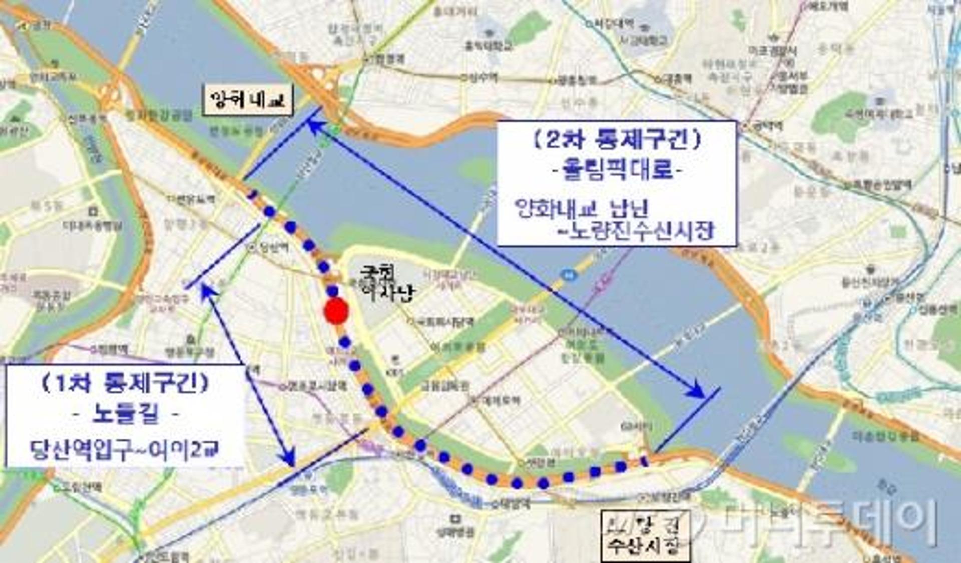 여의도샛강 보행육교 공사, 노들길 오늘 밤 12시 양방향 통제