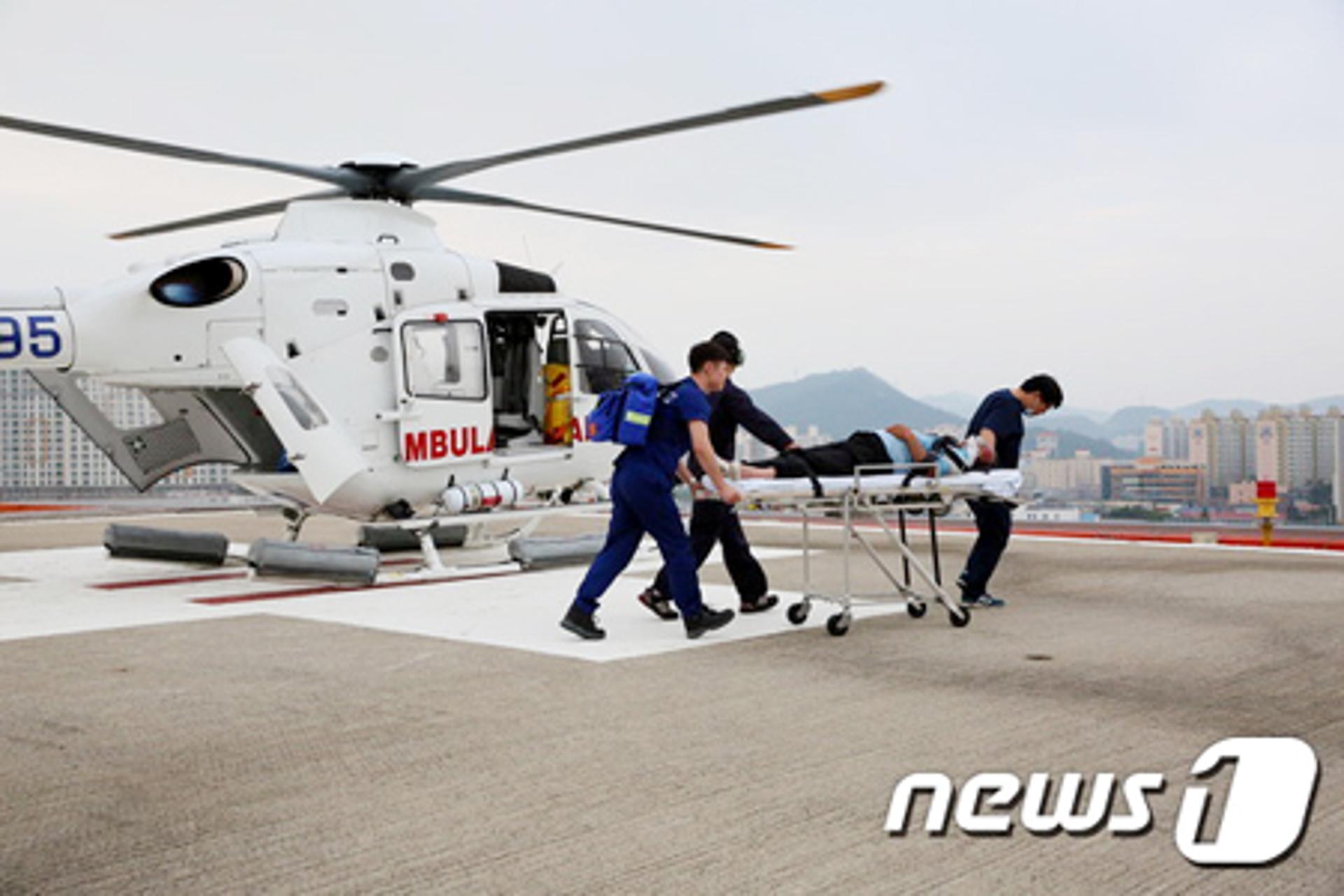 목포한국병원 닥터헬기, 섬 주민 생명 지킴이 '톡톡'