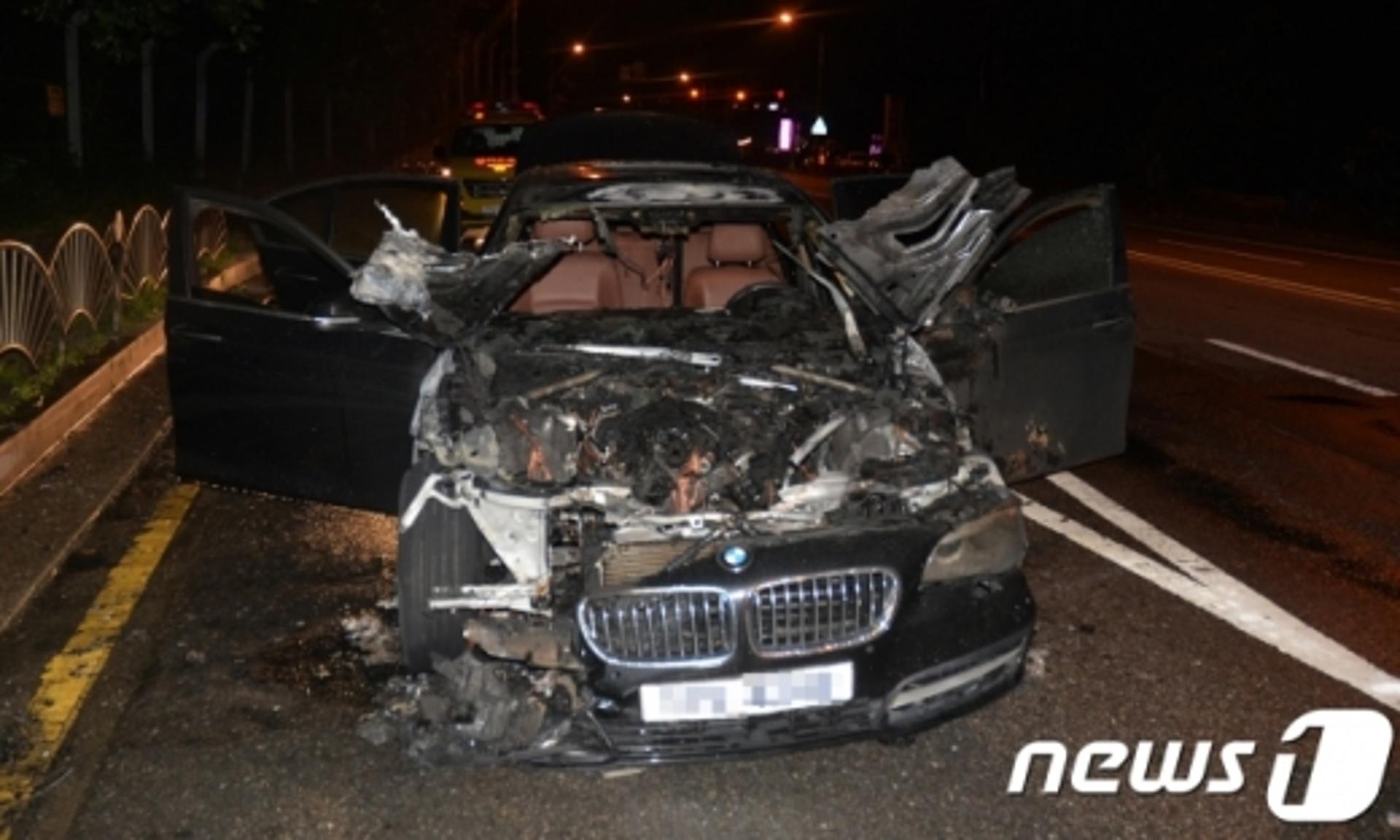 리콜대상 BMW 520d, 하남 미사대로서 또 불났다
