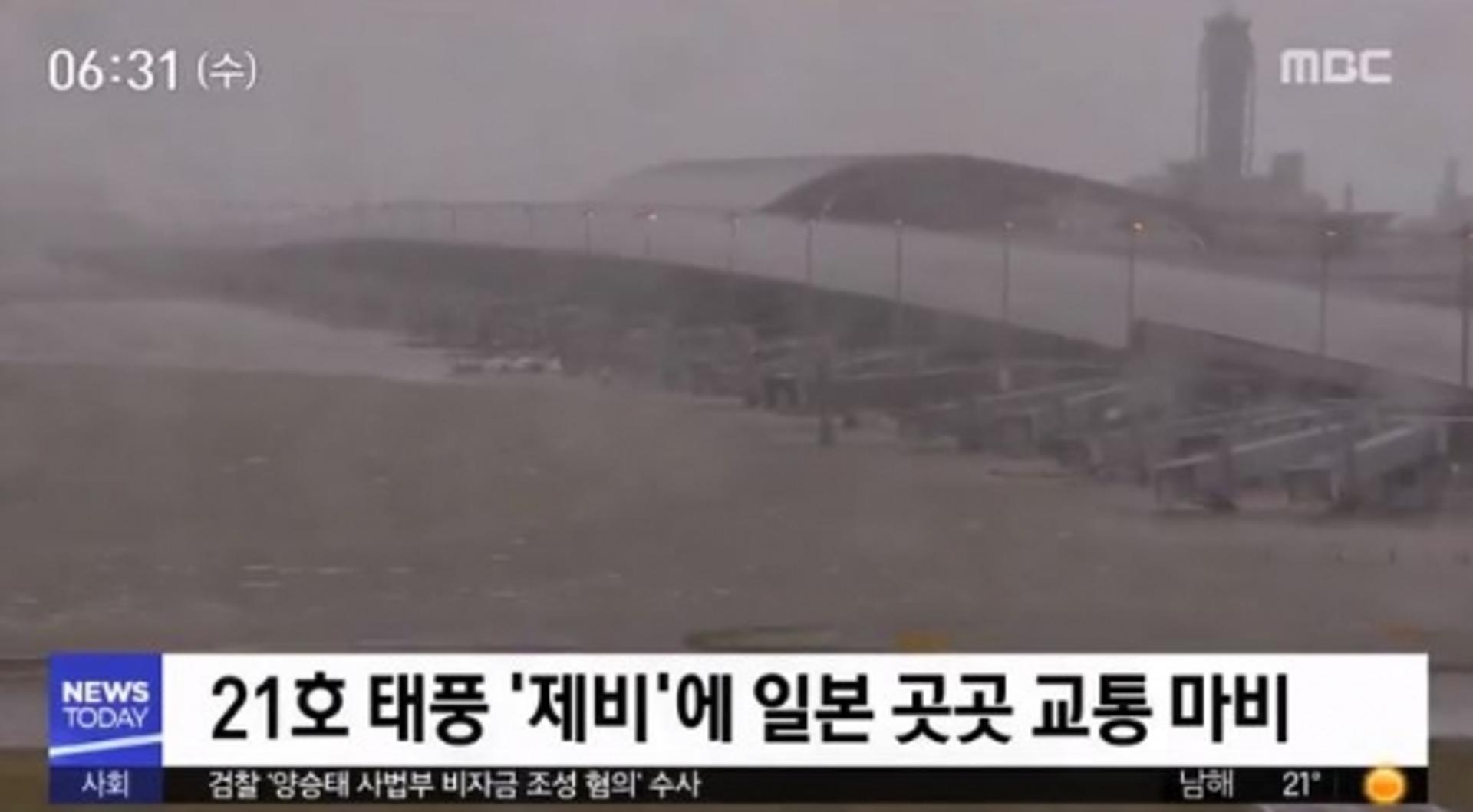 "간사이공항 5000명 고립"… 태풍 제비, 일본 강타 '최소 9명 숨져'