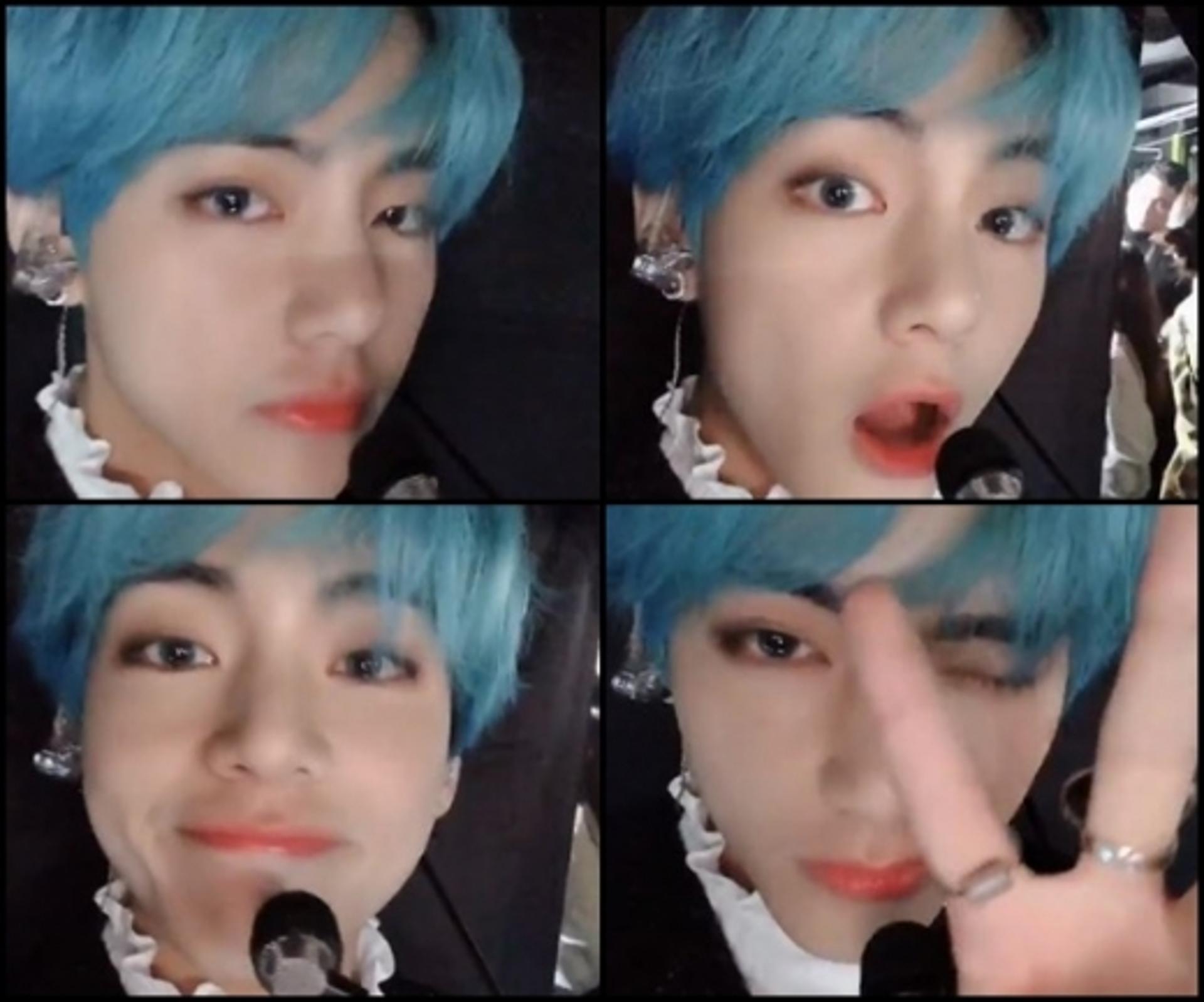 방탄소년단 뷔, 블루헤어도 찰떡소화… "독보적 비주얼 남신"