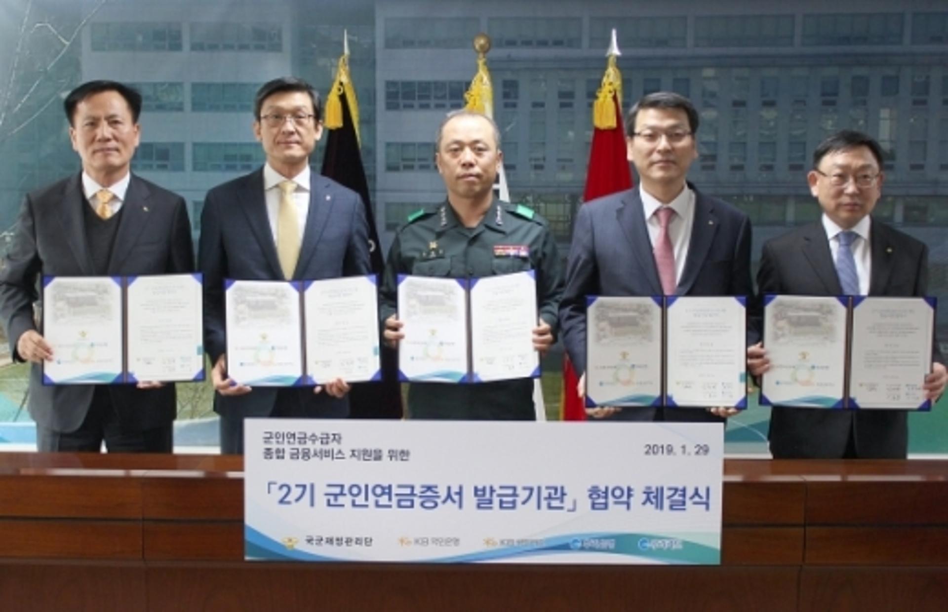 우리·국민은행, '카드형 군인연금증서' 발급 업무협약