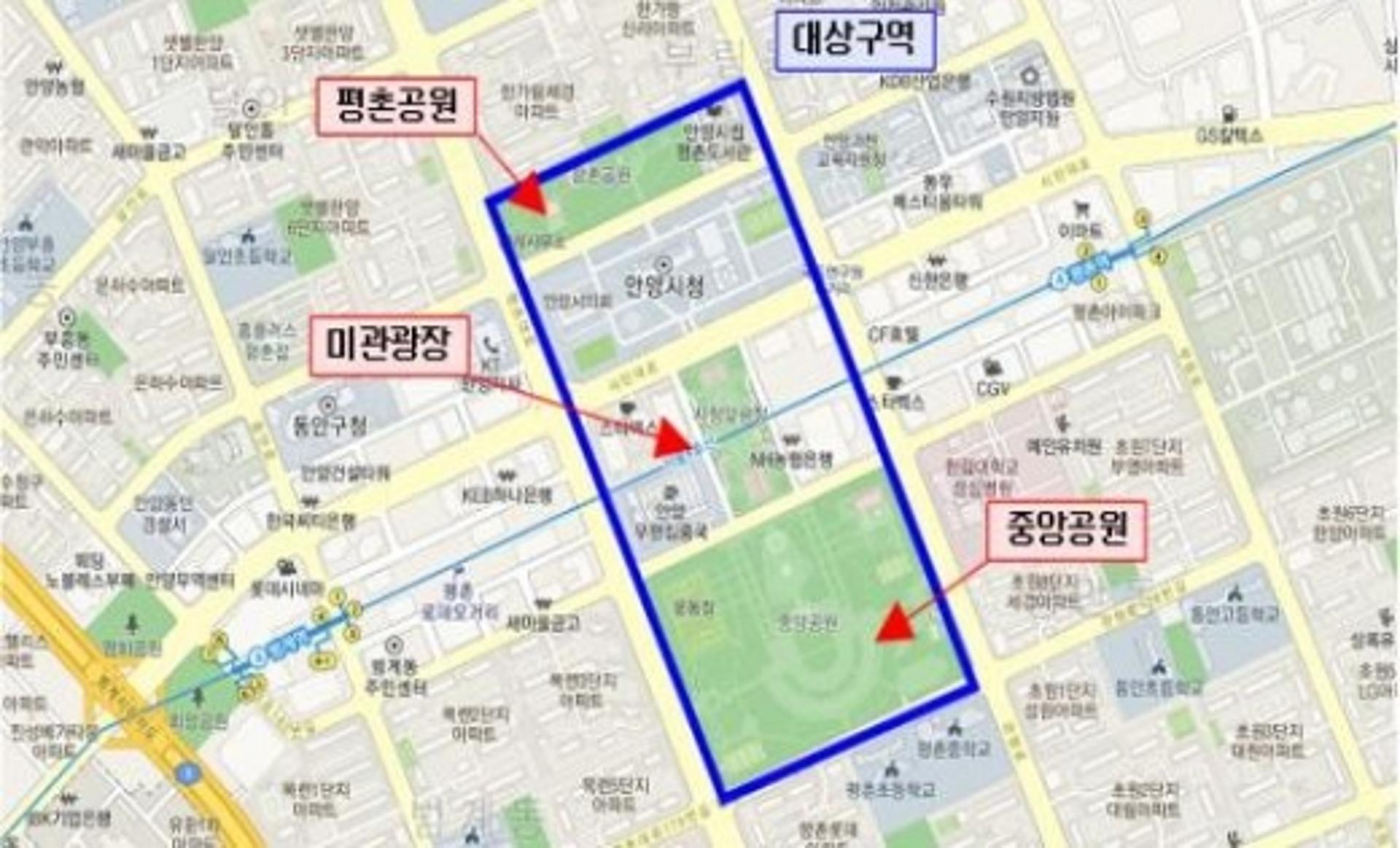 안양 중앙공원 일대, 보행자 중심'복합문화형 공원'으로 정비