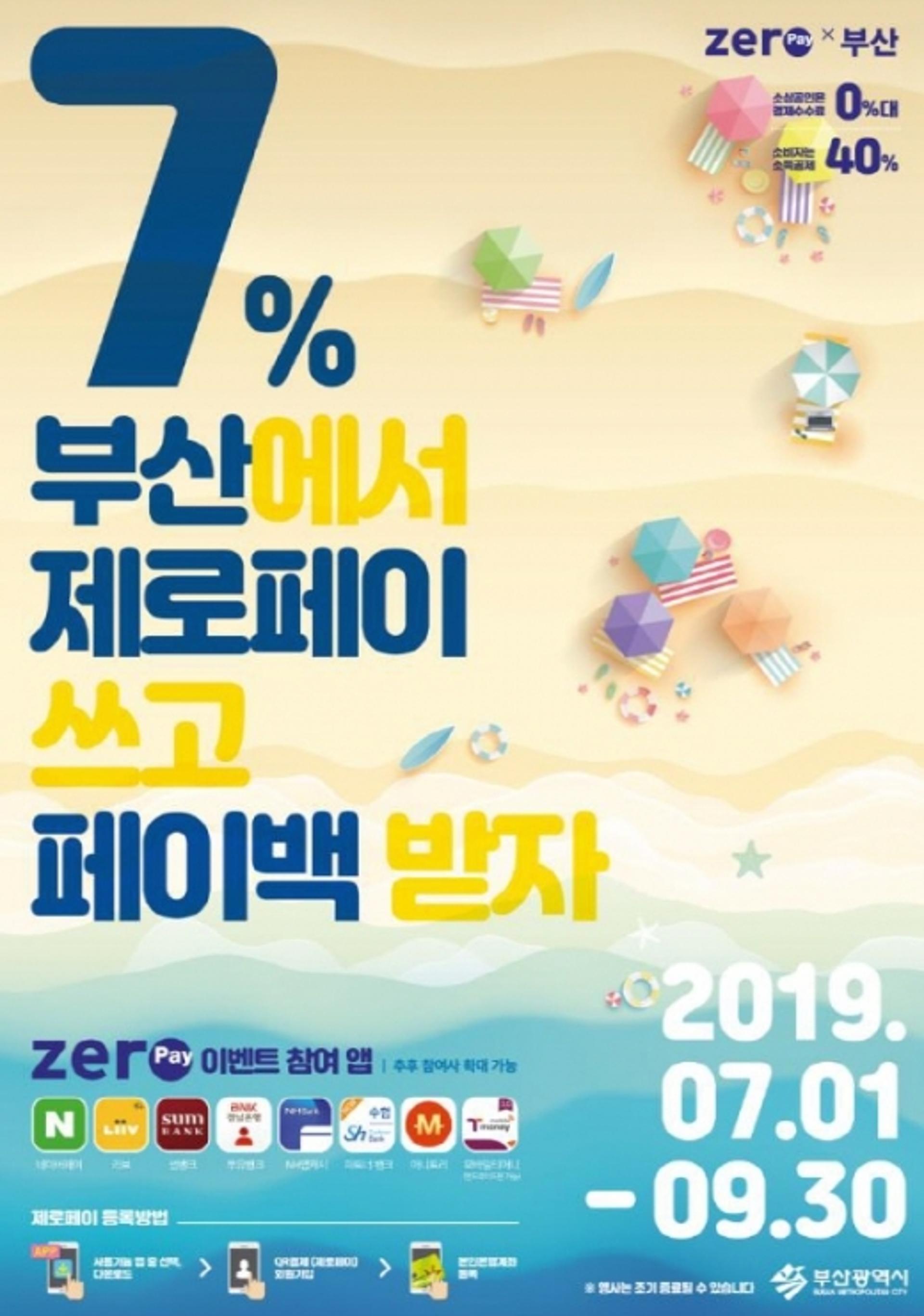 부산시, "제로페이 쓰고 7% 페이백 받으세요"