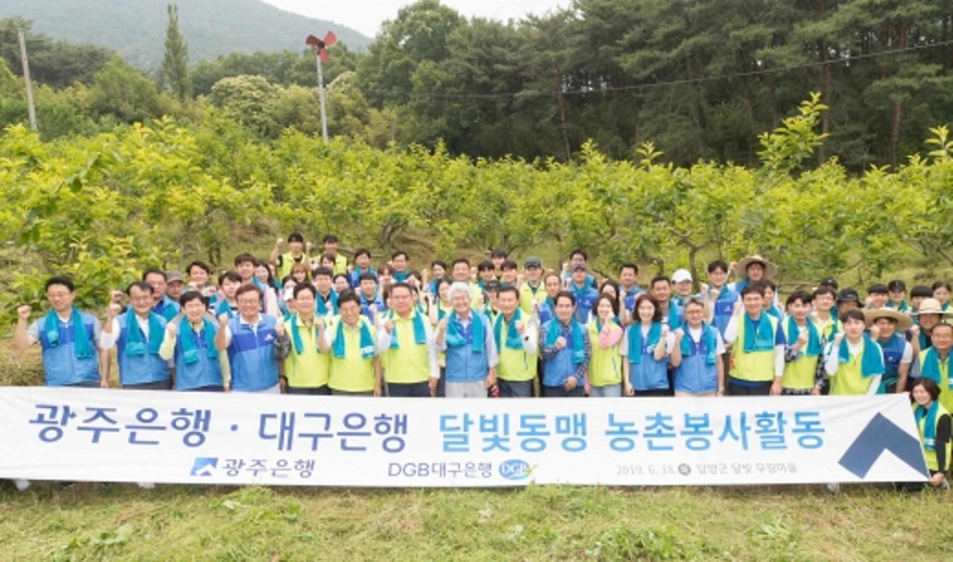 광주-대구은행, 담양 달빛 무월마을서 '달빛동맹' 농촌 봉사활동
