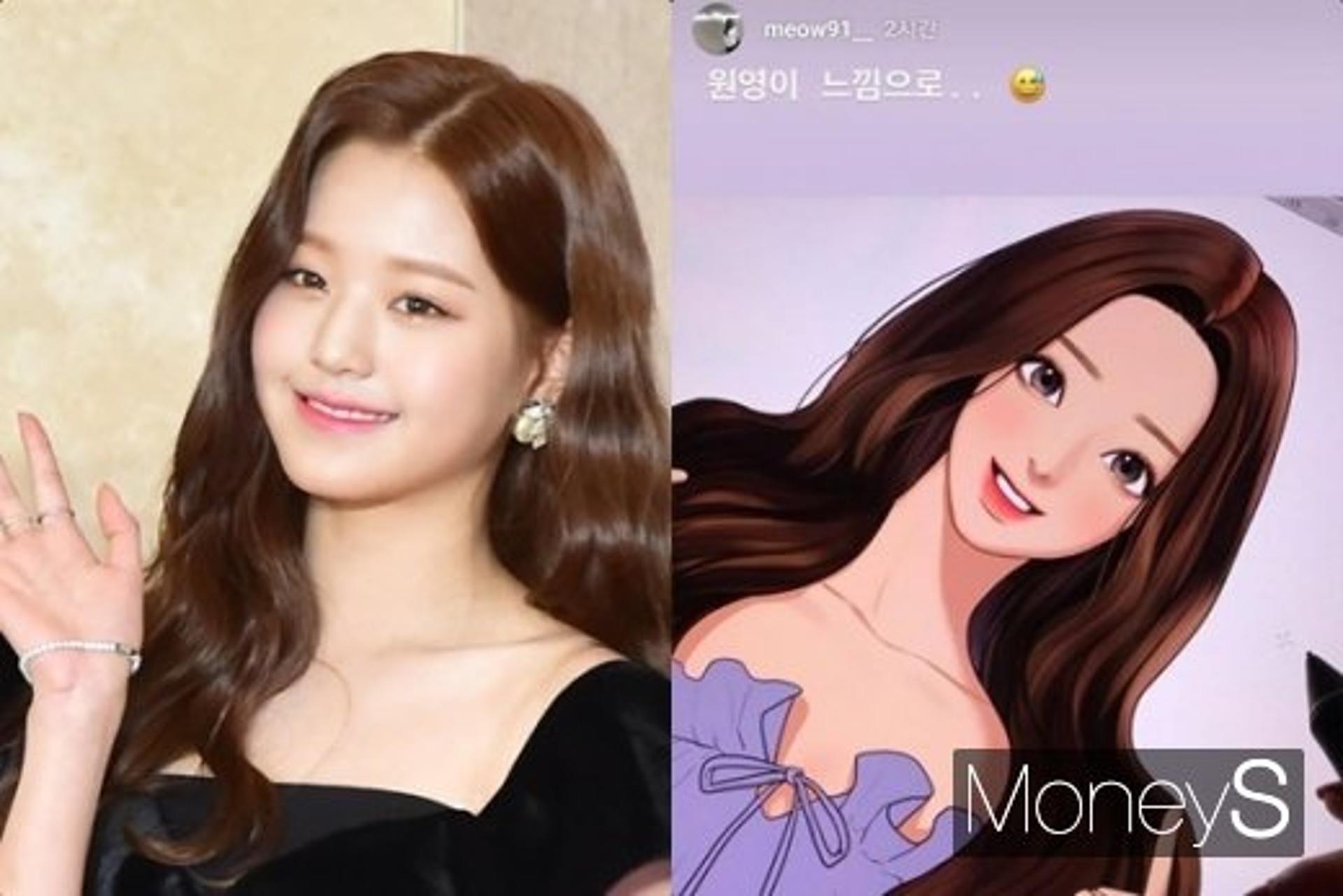 '여신강림' 야옹이 작가가 그린 장원영… "싱크로율 100%"