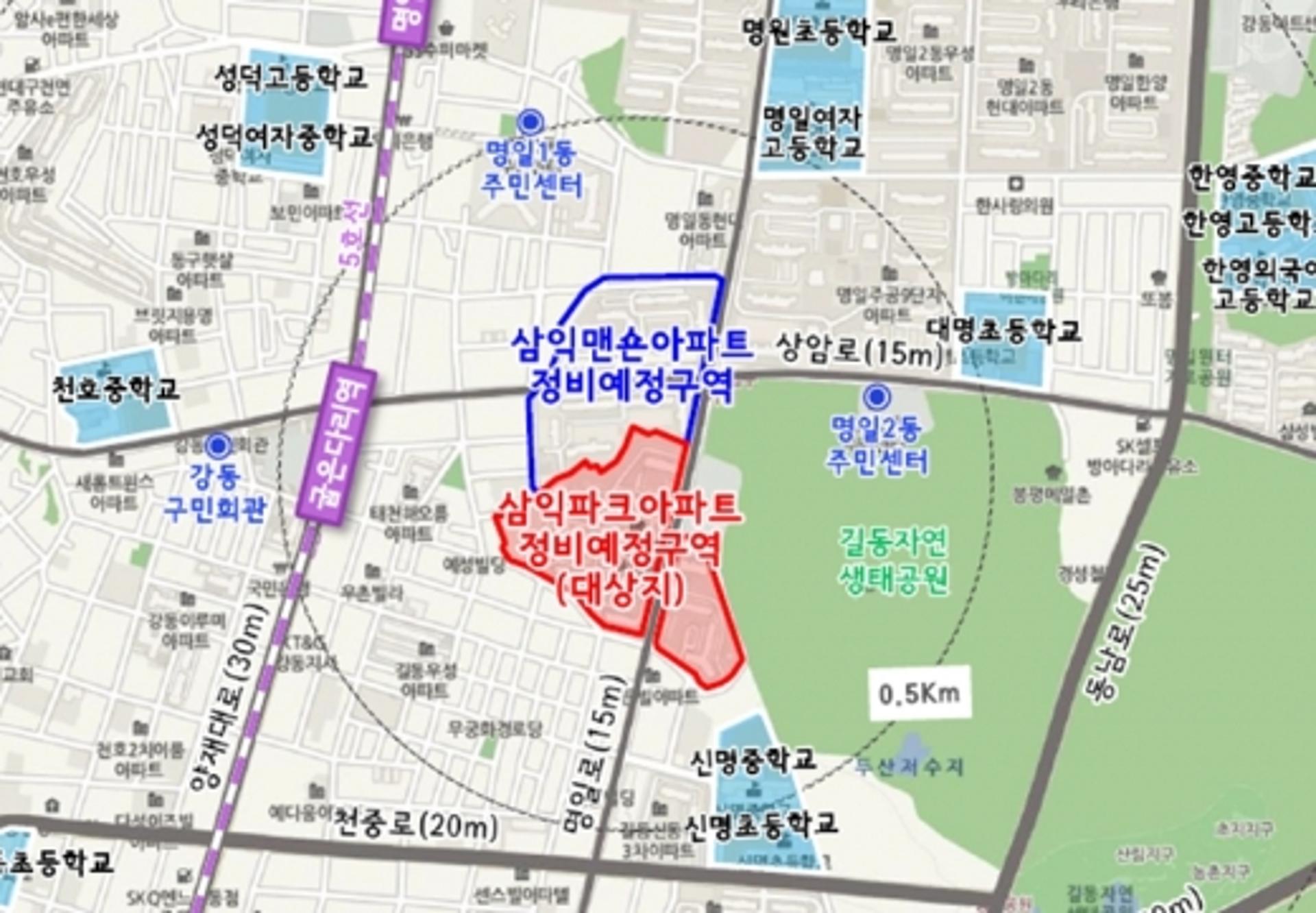 강동구 삼익파크아파트 최고 35층 재건축