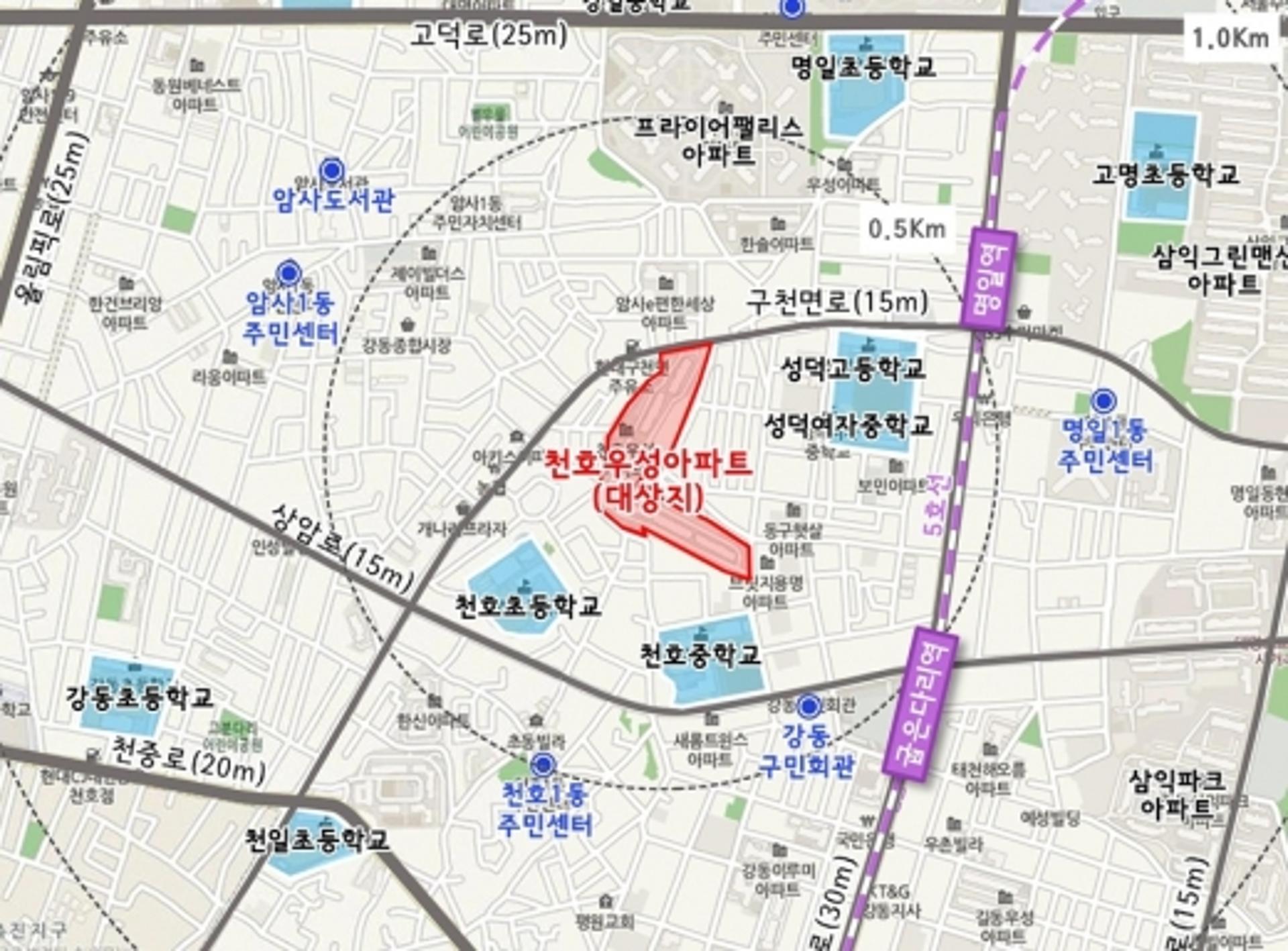 천호우성아파트, 최고 15층 625가구로 재건축