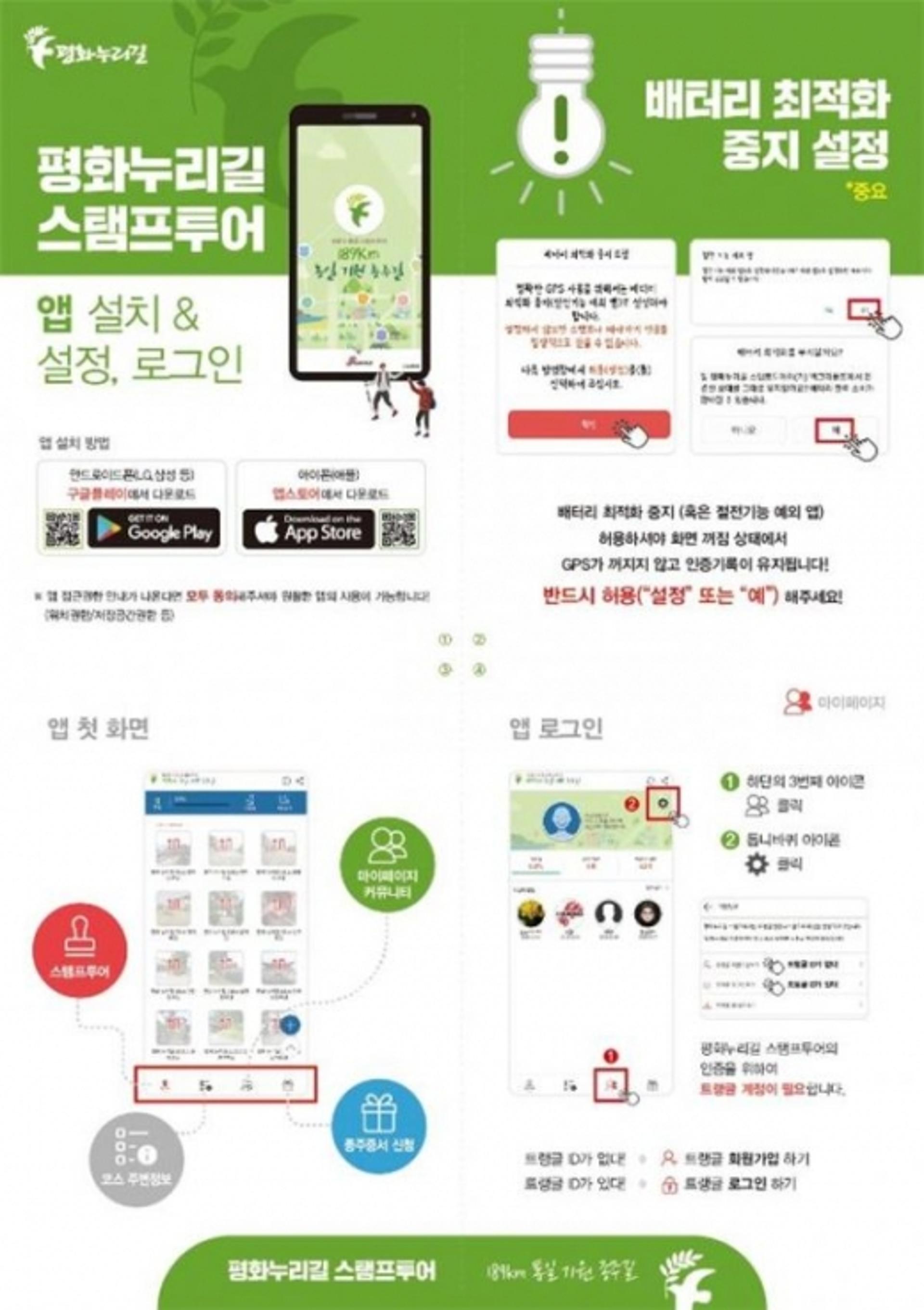경기도, 스마트폰 앱 '평화누리길 스탬프 투어' 서비스 개시