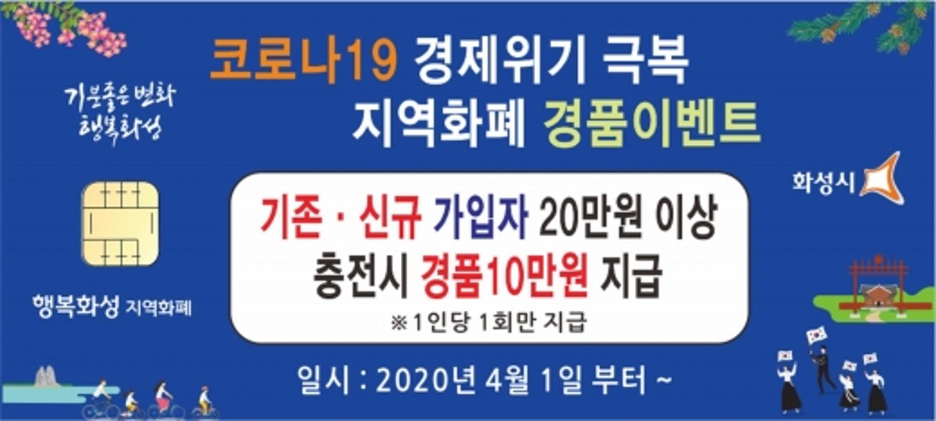 화성시, 총 130억원 지역화폐 경품이벤트 실시