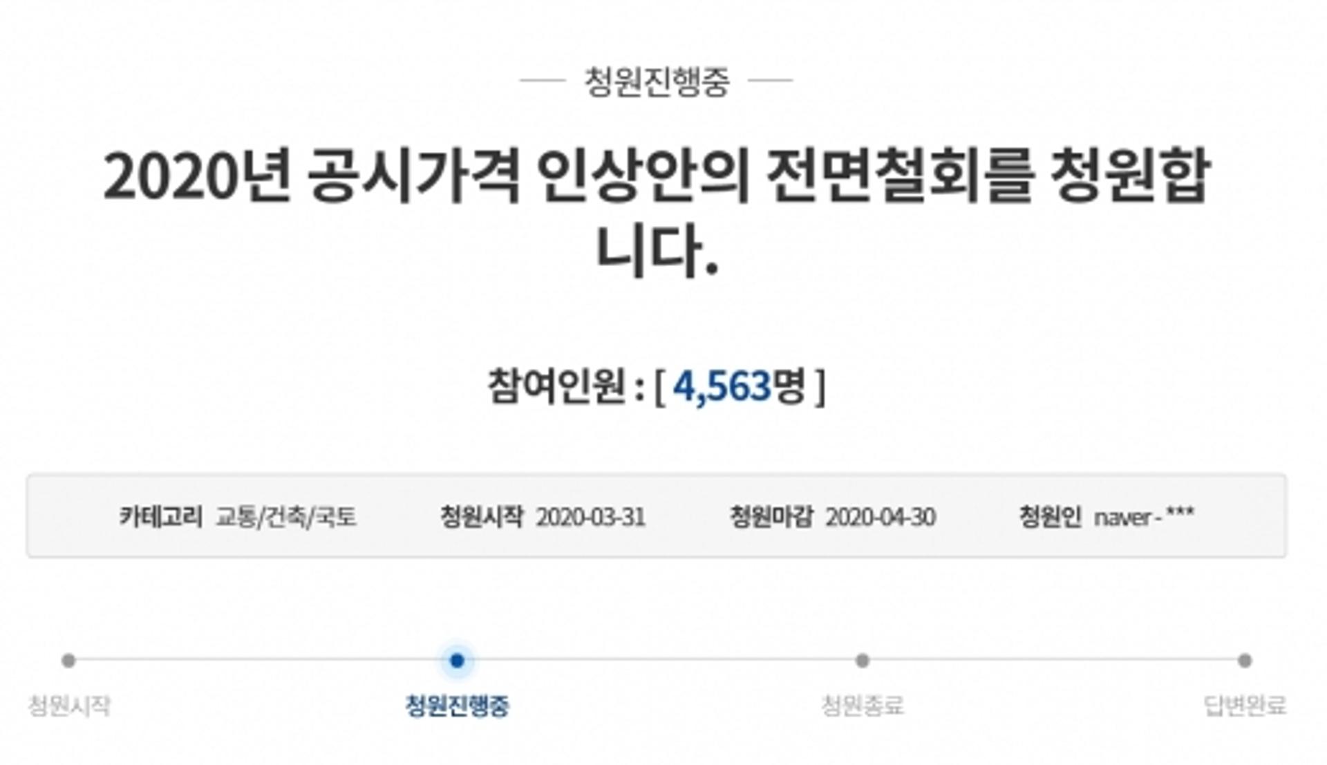 “공시가 인상 철회해 달라”… 청와대 국민청원 내용은?