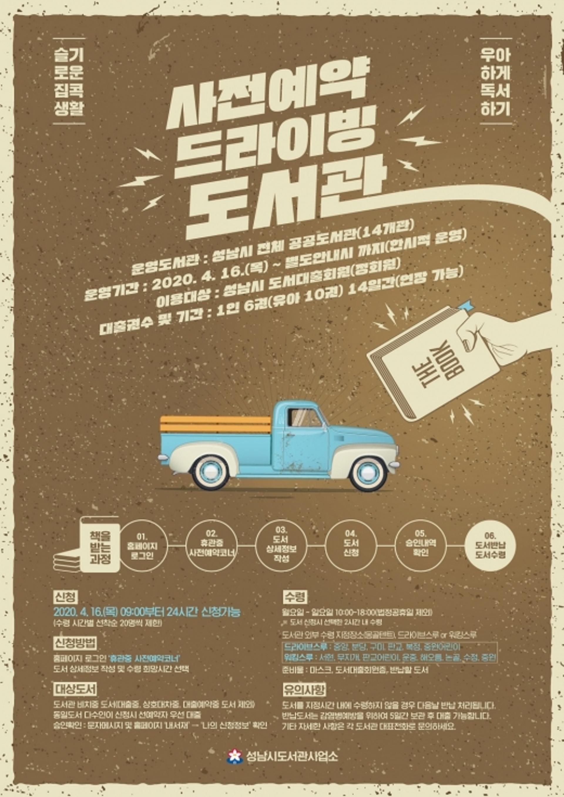 성남시 공공도서관 14곳, 드라이브·워킹 스루 ‘책 대출’ 도입