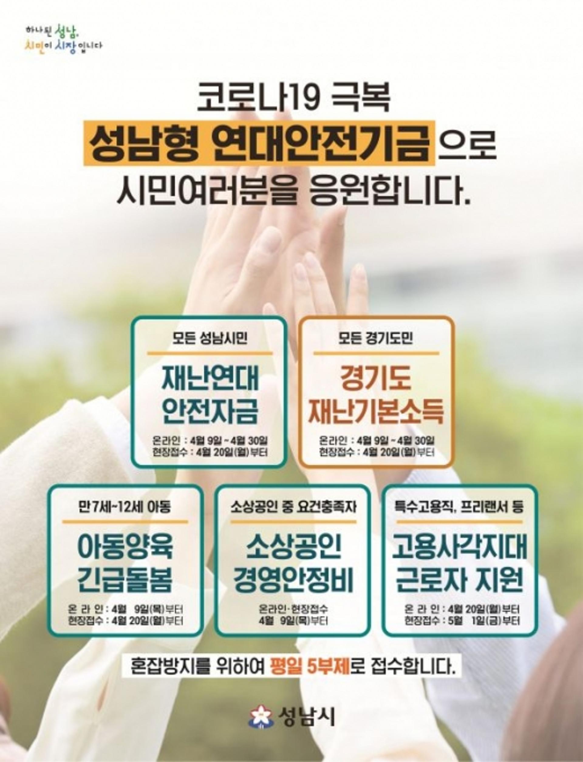 성남시, 재난연대안전자금 신청 2주째... 58만명 육박