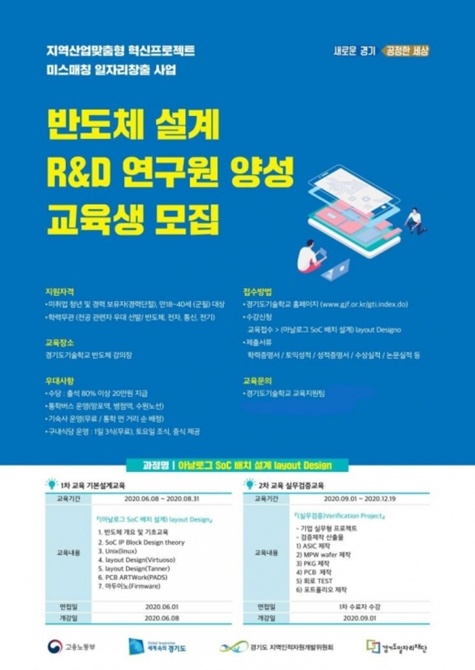 경기일자리재단, 반도체 R&D 연구원 교육생 모집
