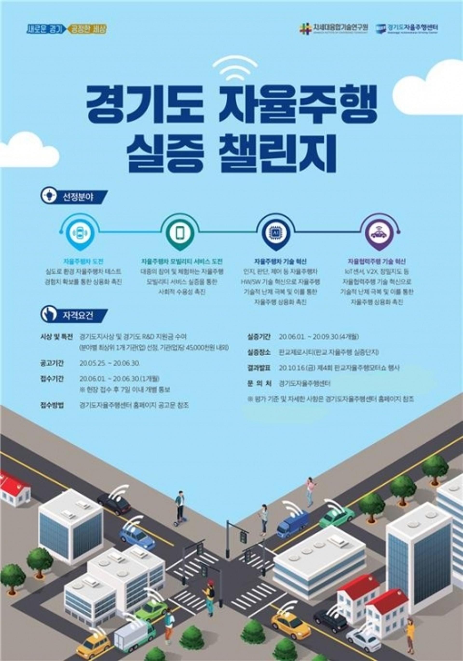 경기도 자율주행 실증 챌린지 개최… 6월30일까지 공모