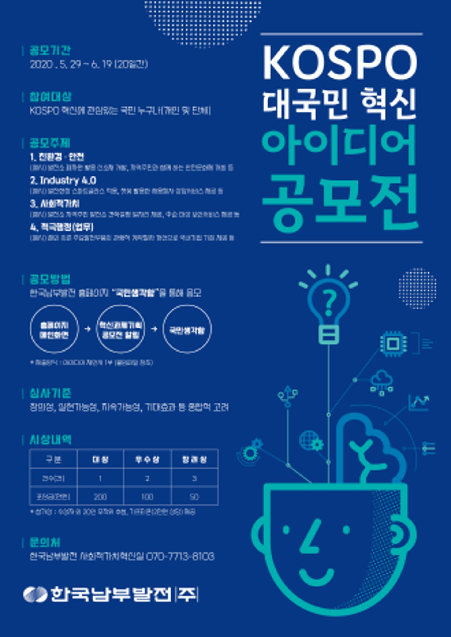 남부발전, KOSPO 대국민 혁신 아이다어 공모
