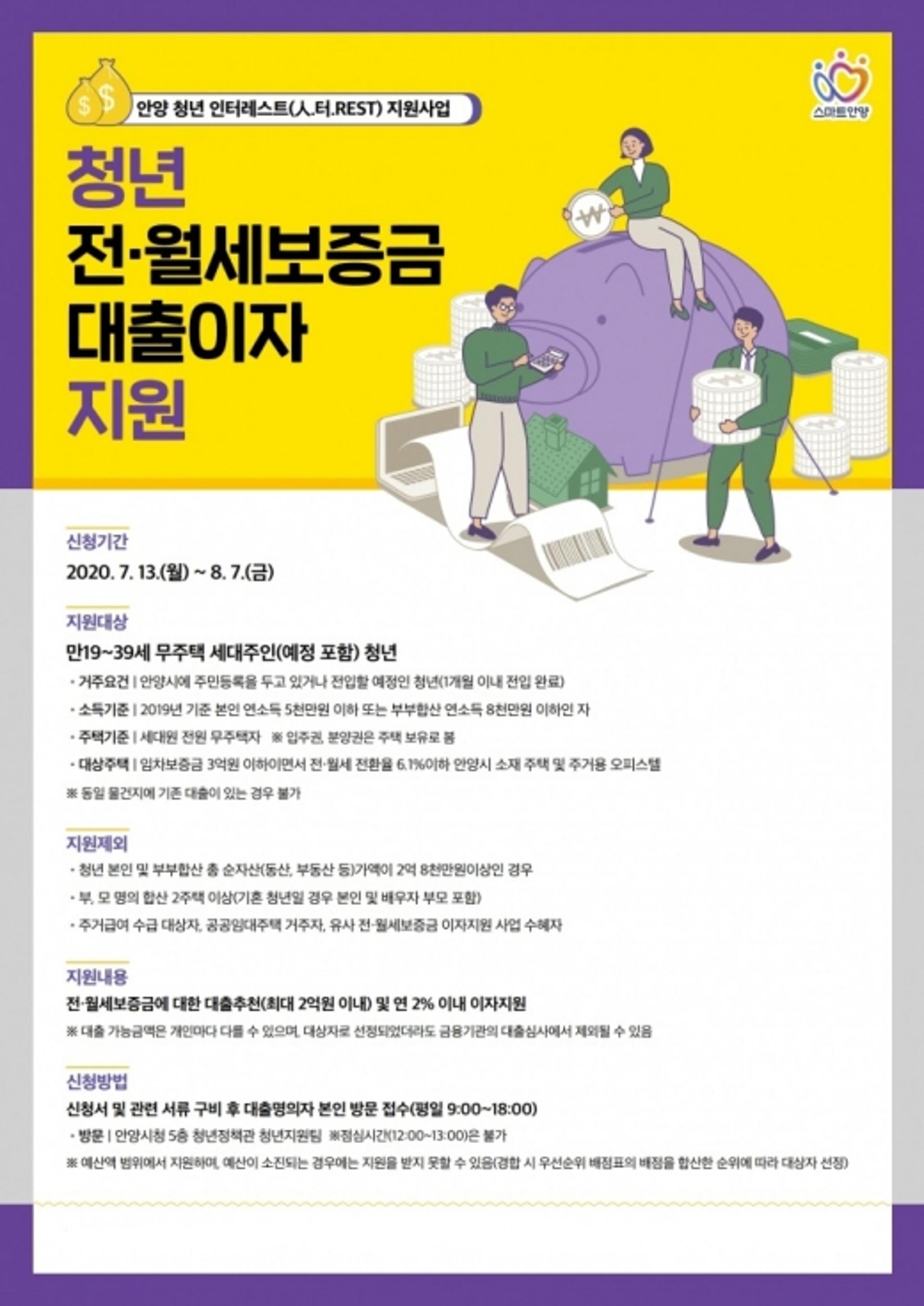 안양시, 전·월세보증금 대출이자 지원 '청년 인터레스트' 사업 추진