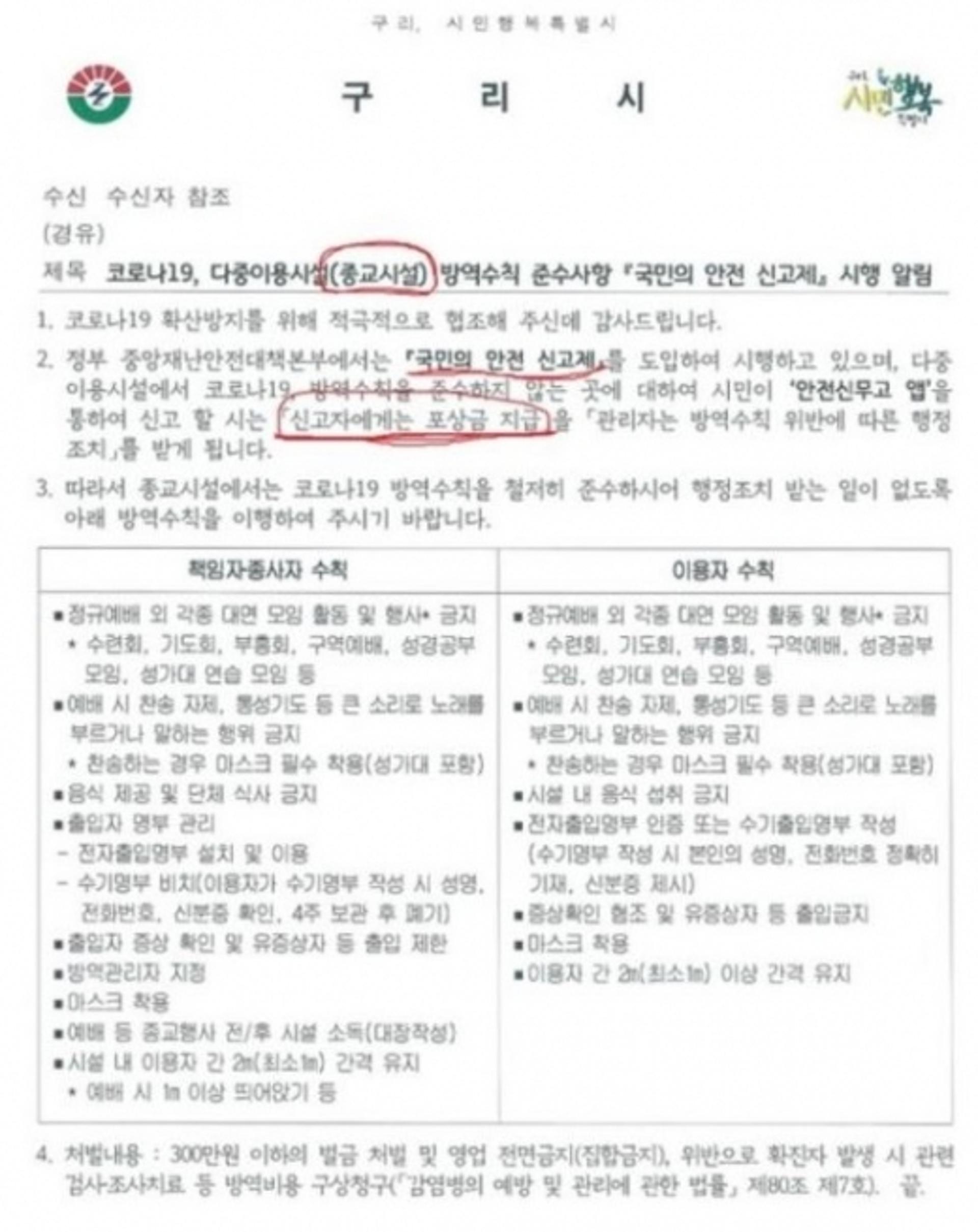 구리시, '코로나19 방역수칙' 왜곡 보도에 '유감'