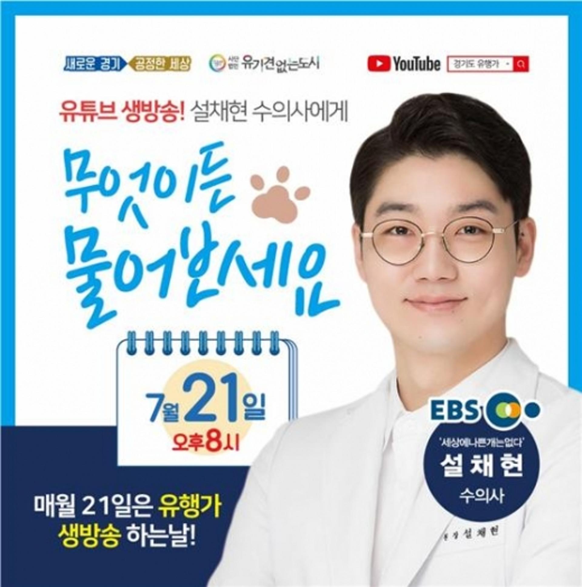 경기도, 21일 유기동물 입양 노하우 유튜브 생방송 '21day' 진행