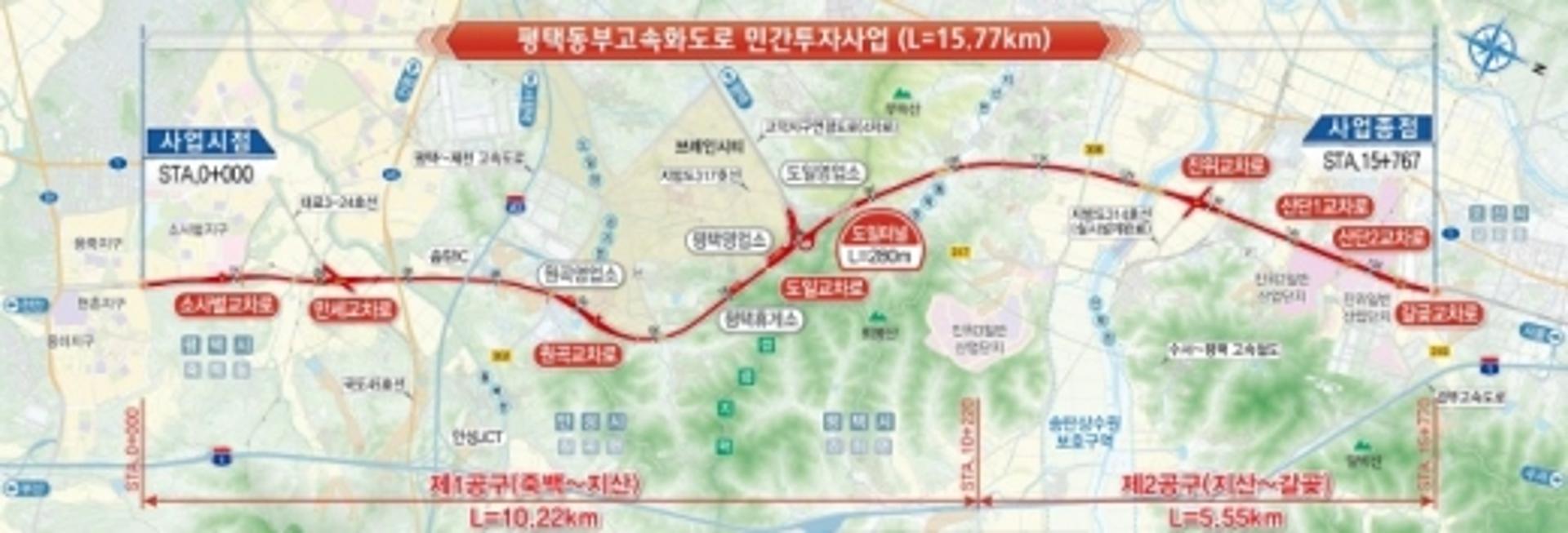 평택 동부고속화도로 민간투자사업 건설 본격화