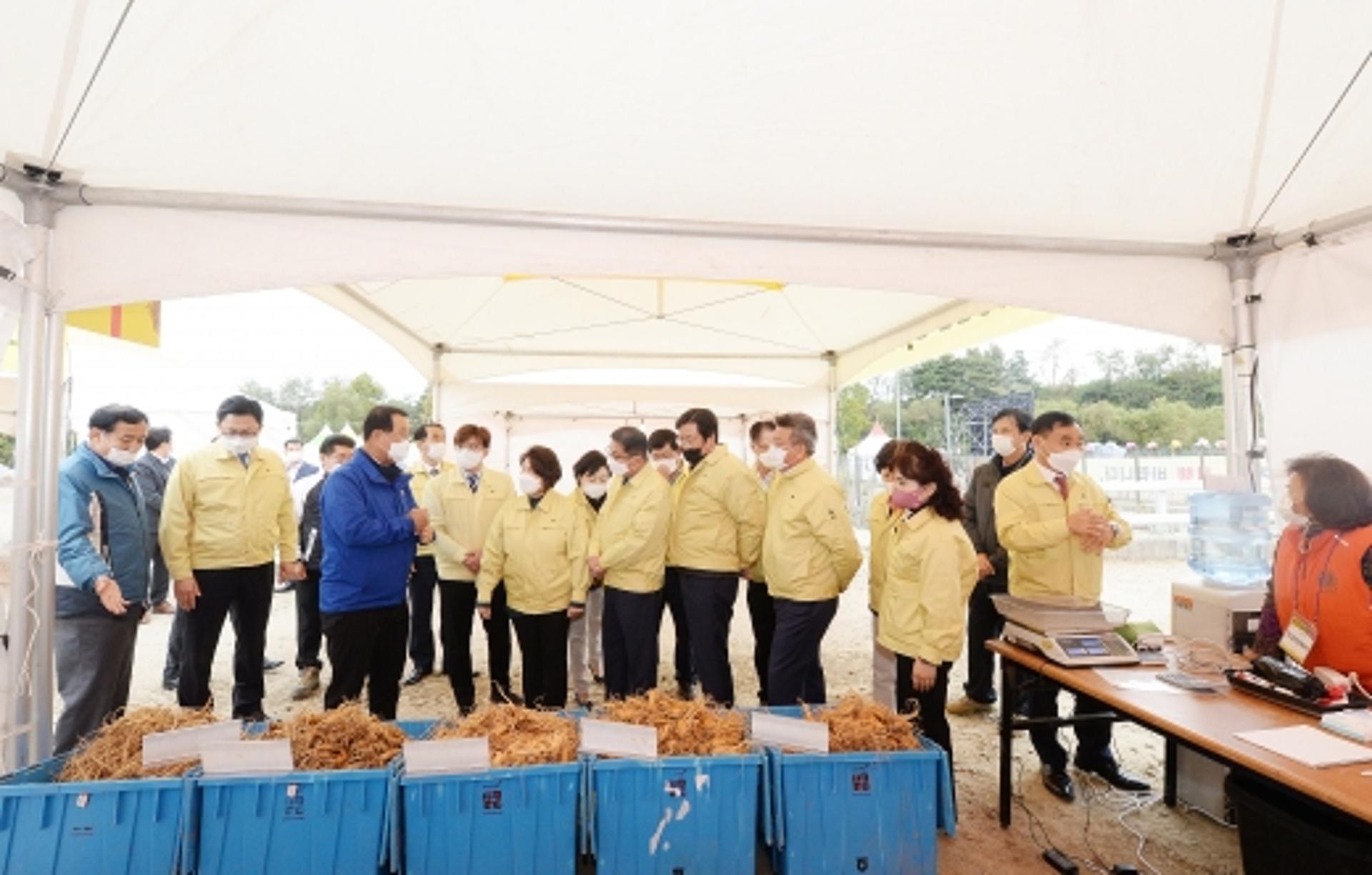 파주시의회 ‘파주개성인삼’ 드라이브스루 직거래장 방문