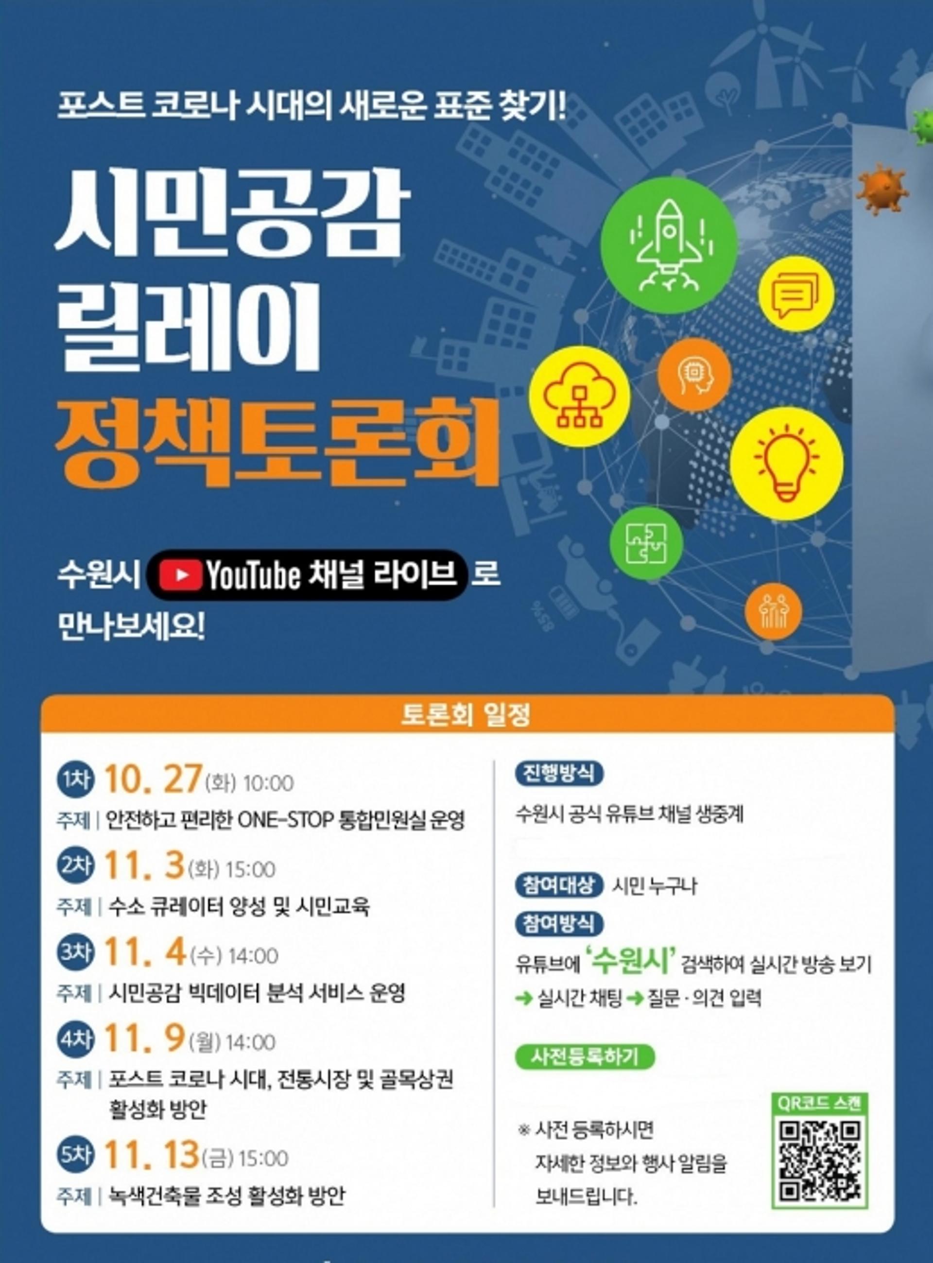 수원시, ‘포스트코로나 시대’ 정책과제 발굴할 토론회 개최