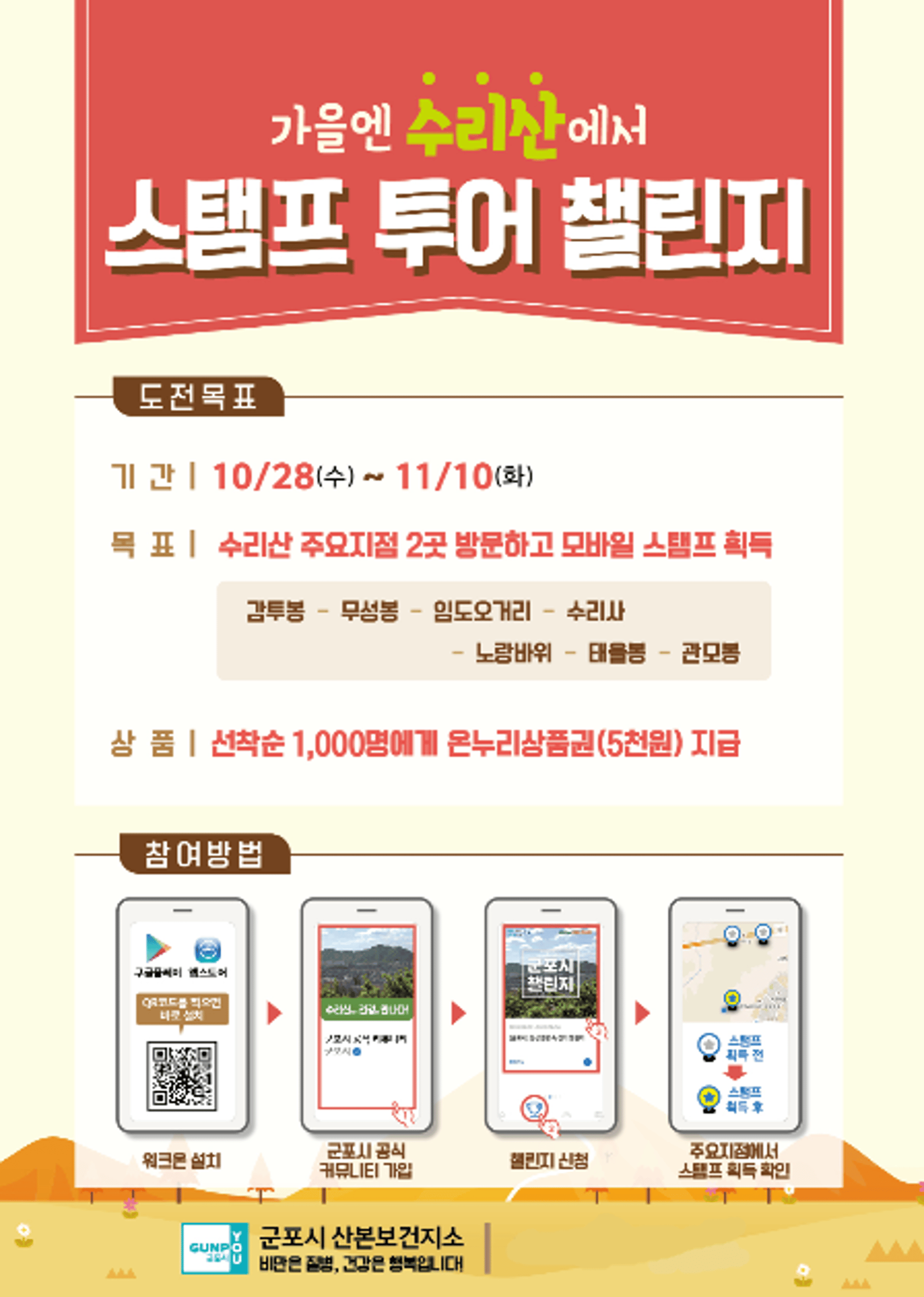 군포시 ‘코로나 우울’ 극복 위한 걷기 챌린지 운영