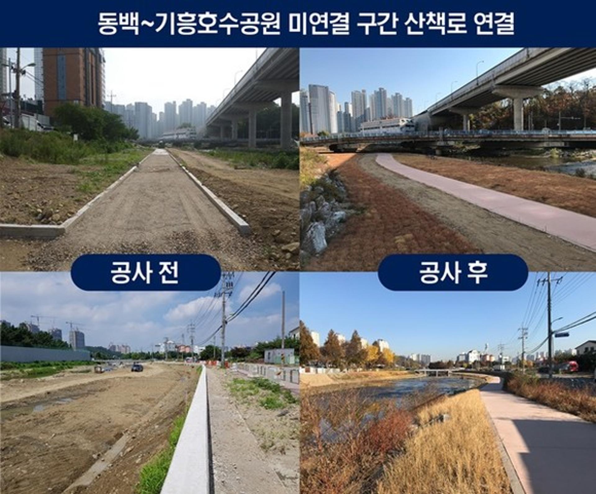 용인시, 동백~기흥호수공원 산책로 17.5km 구간 연결