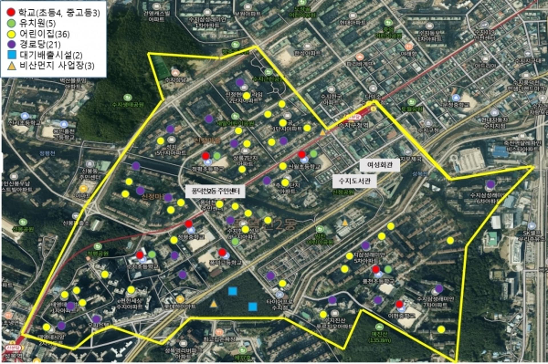 용인시 수지구 풍덕천2동 일대 1.47㎢, 미세먼지 집중관리구역 지정