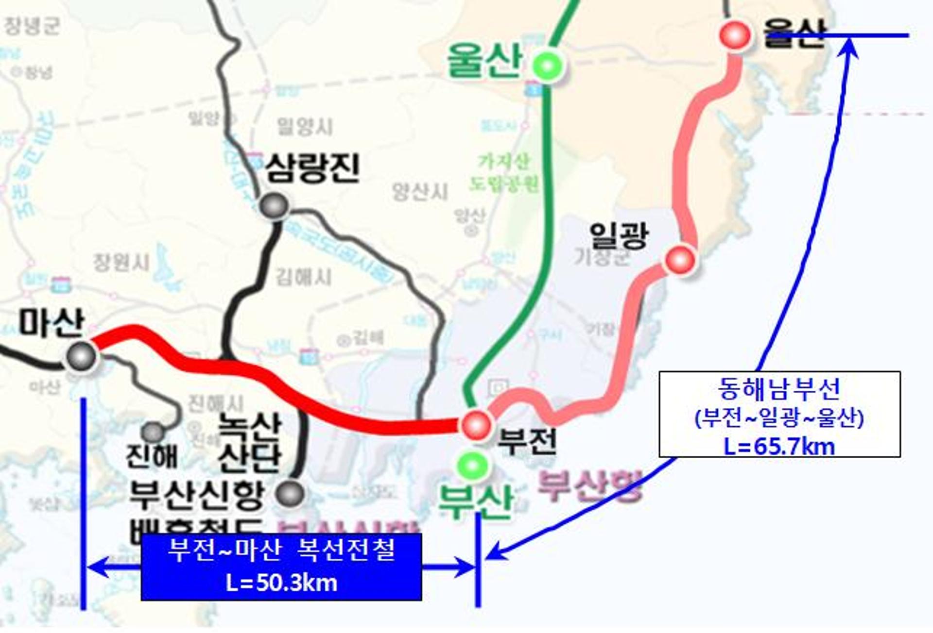 부산-창원 전철, 타당성 조사 시작… 동남권 광역전철망 구축되나