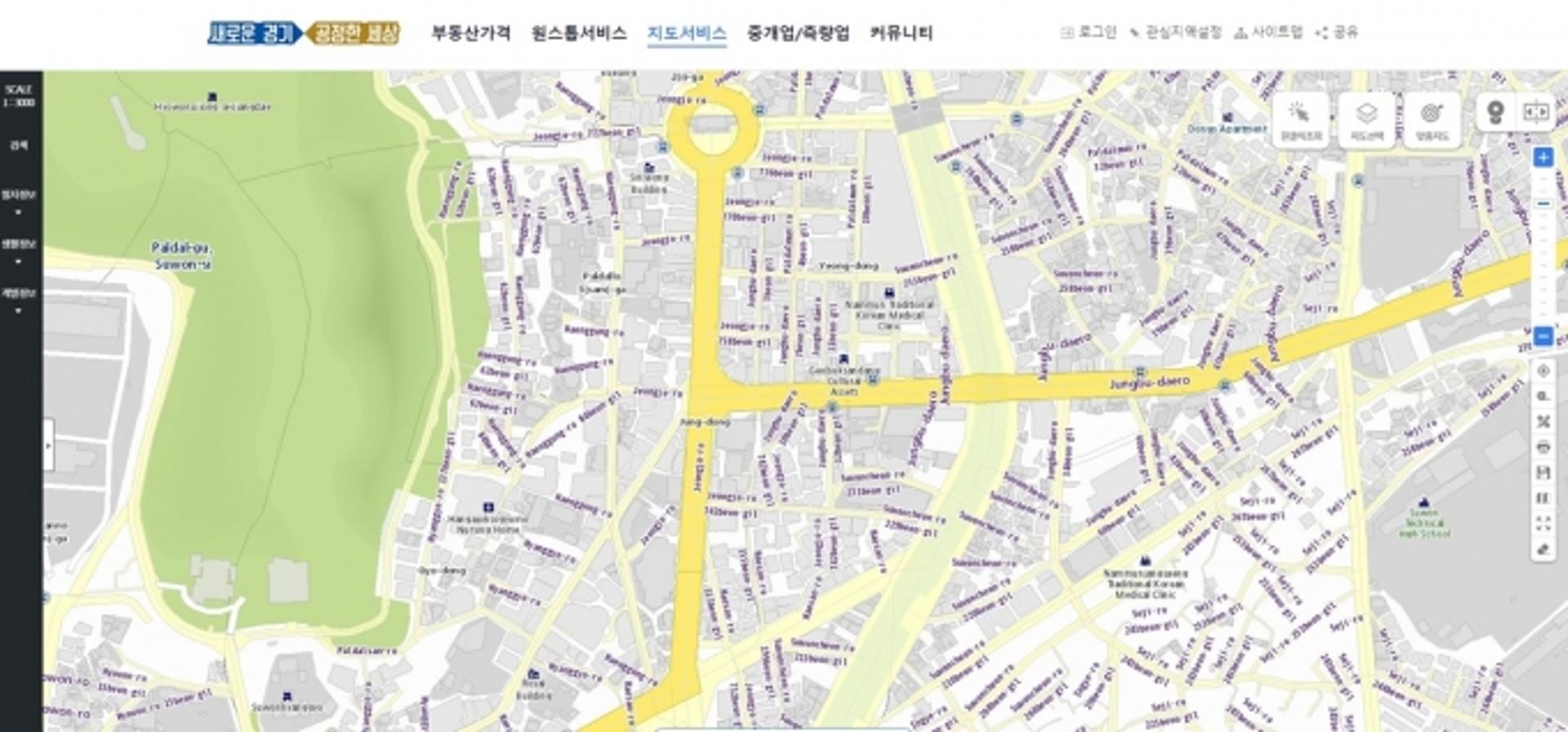경기부동산포털, 영문·등고선지도 등 신규 서비스…15일부터 제공