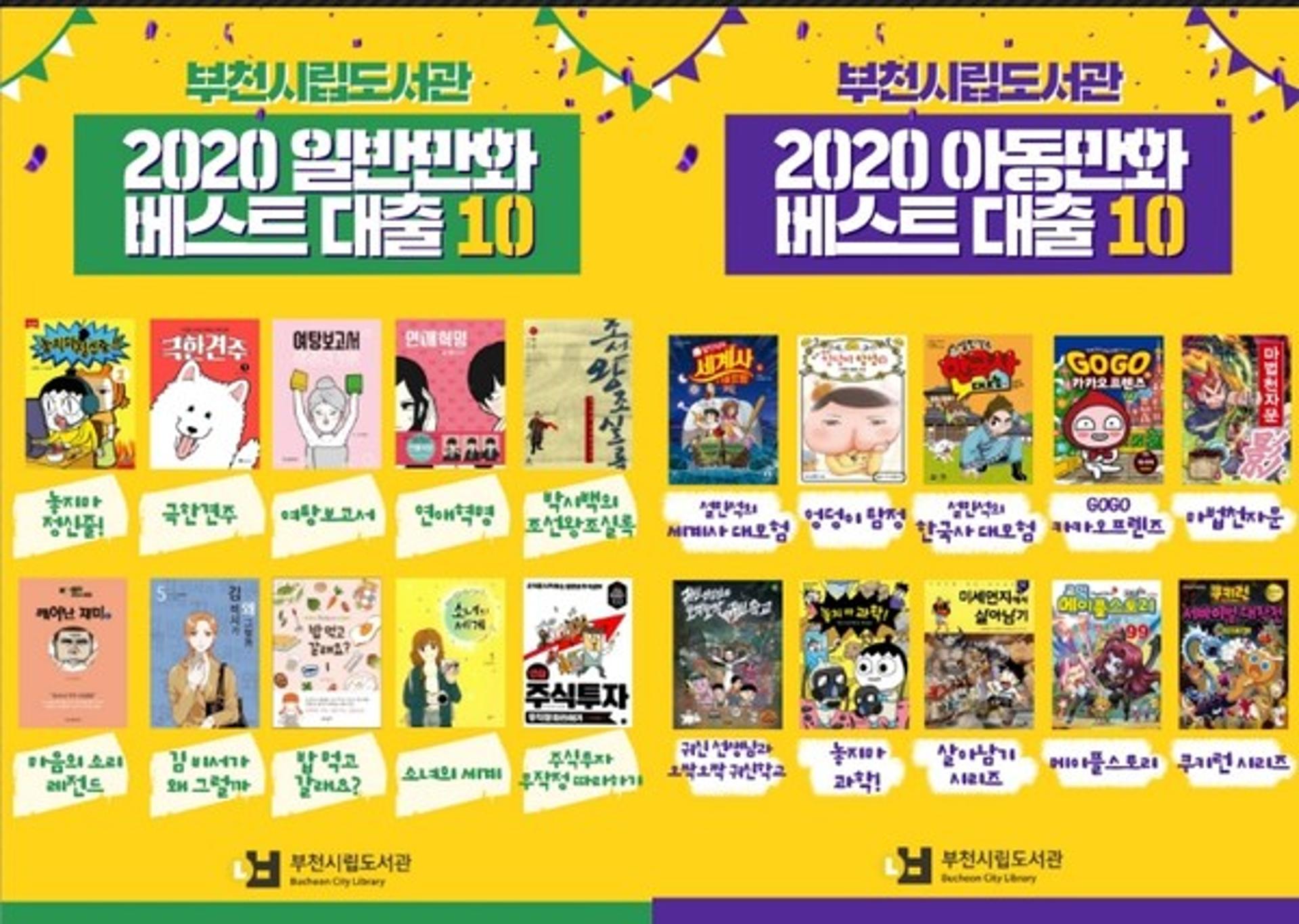 2020년 부천시민이 사랑한 만화는?…베스트만화 TOP10 선정