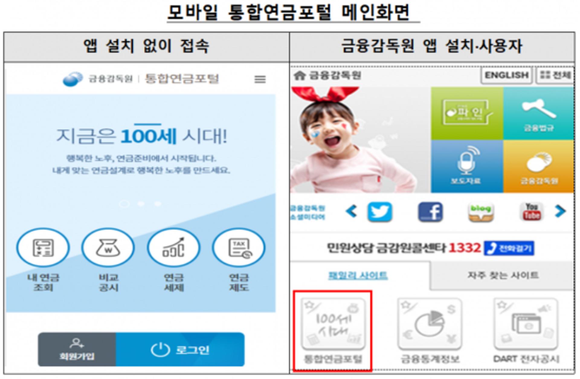 통합연금포털, 모바일서비스 구축… 연금 비교 한눈에