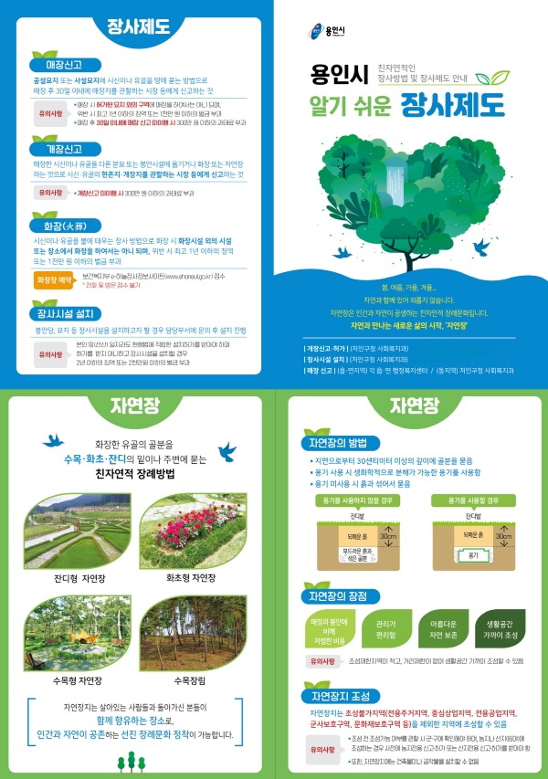 용인시 처인구,  자연친화 장사(葬事)제도 홍보물 제작·배포