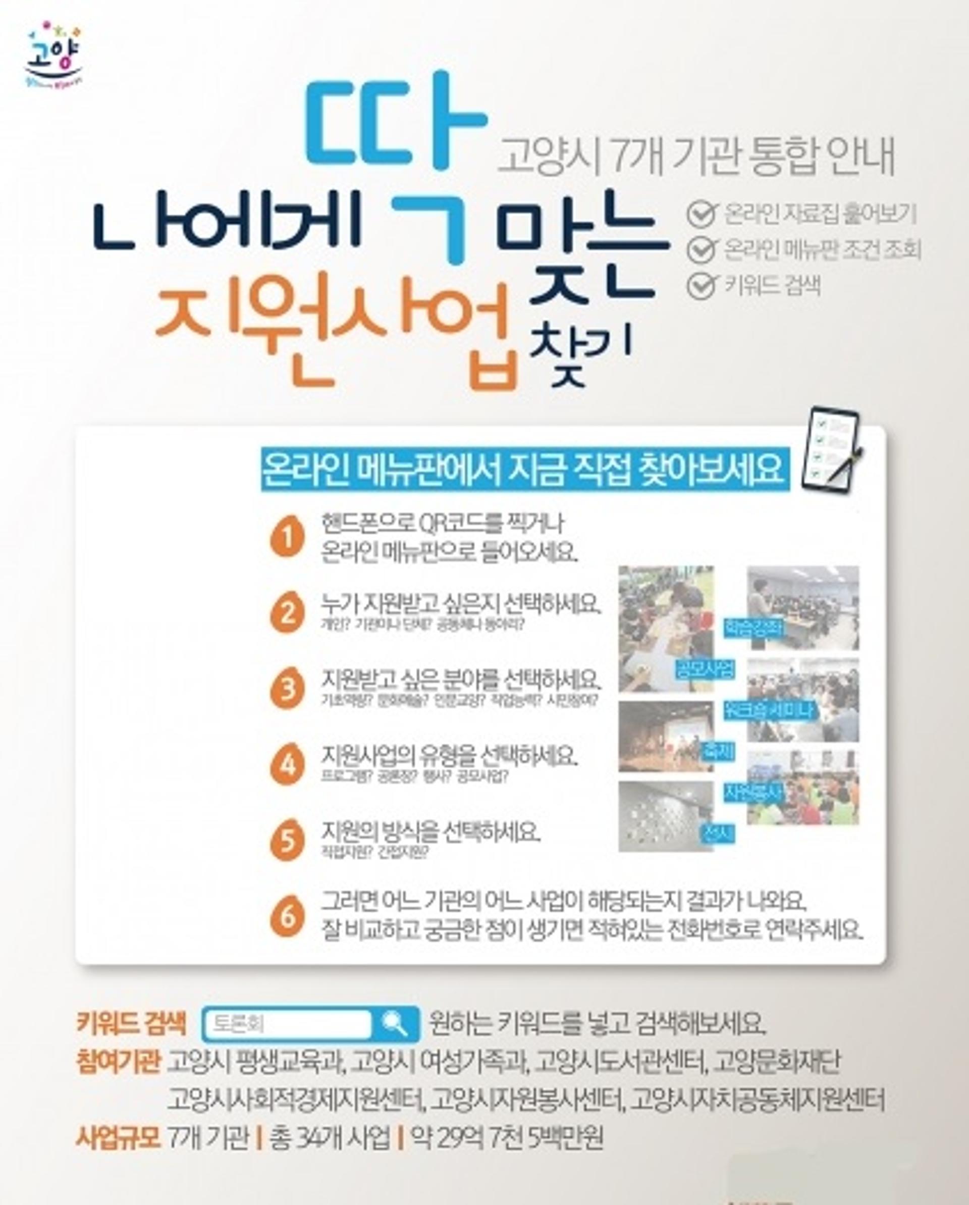 나에게 딱 맞는 지원사업은?… 고양시, '사업별 핵심 정보' 자료집 오픈