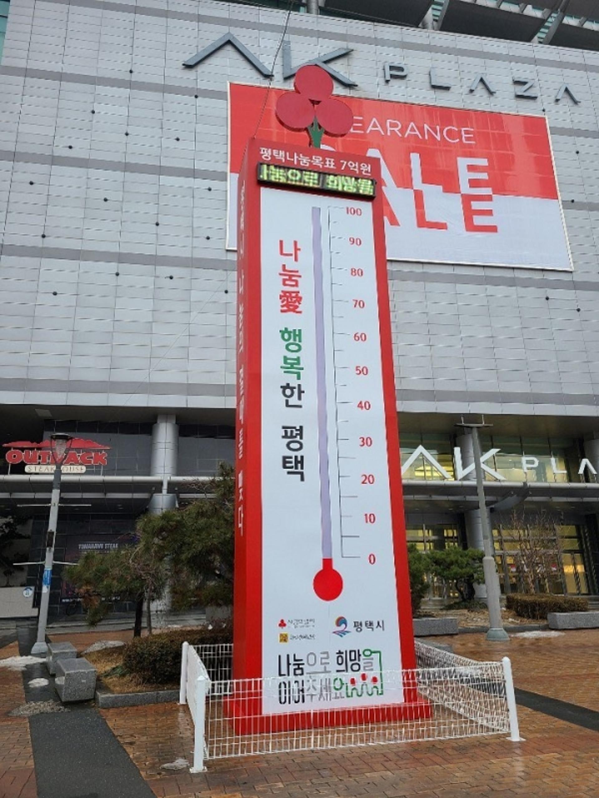 평택시, 사랑의 온도탑 100도 조기달성